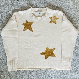 Madewell Cream Star Sweater - Size Medium
